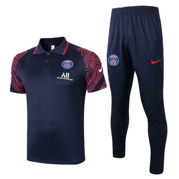 Polo Conjunto Completo Paris Saint Germain 2020-2021 Negro Rojo